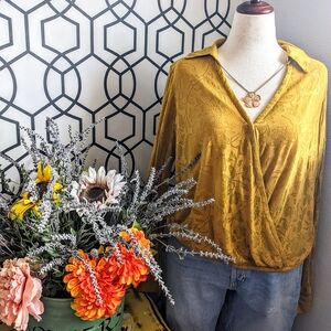 🌟Maeve Elegant Mustard Wrap Top🌟